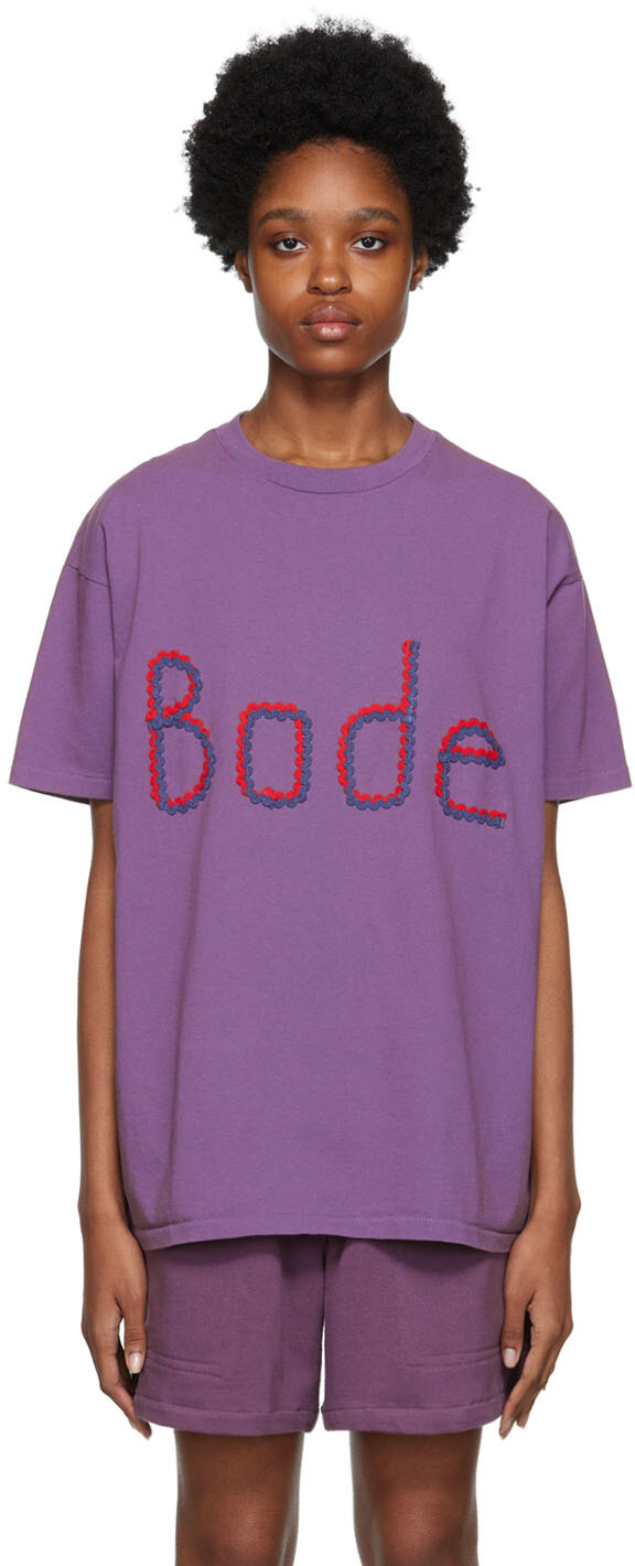 

Фиолетовая футболка Rickrack Bode