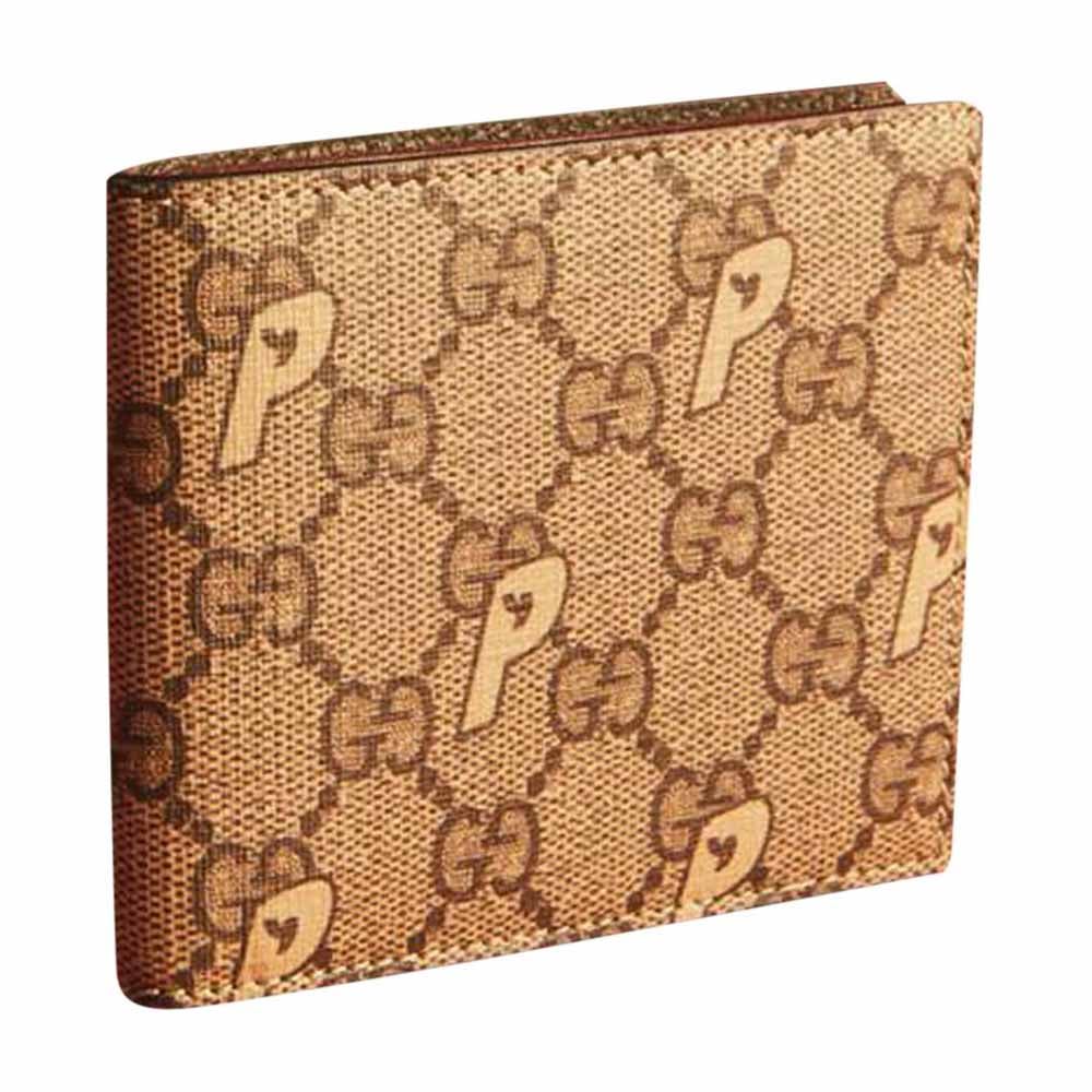 Кошелек Gucci x Palace GG-P Supreme Bi-Fold, бежевый/коричневый - фото