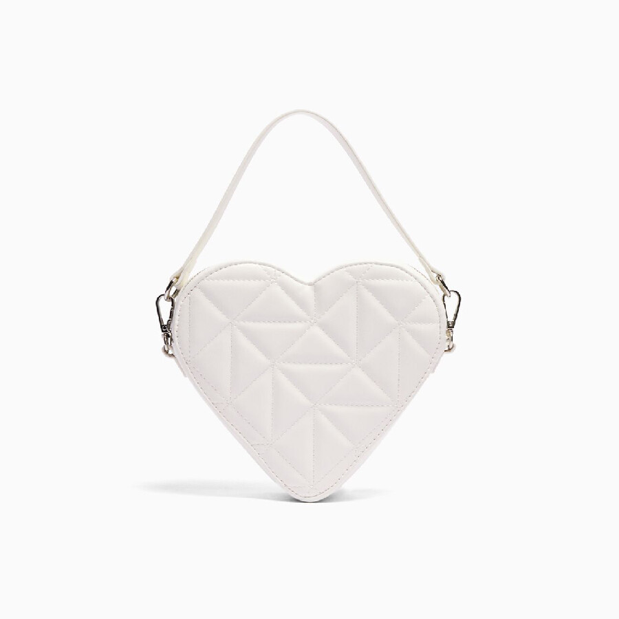 

Сумка Bershka Quilted Heart Bag With Adjustable Strap, белый