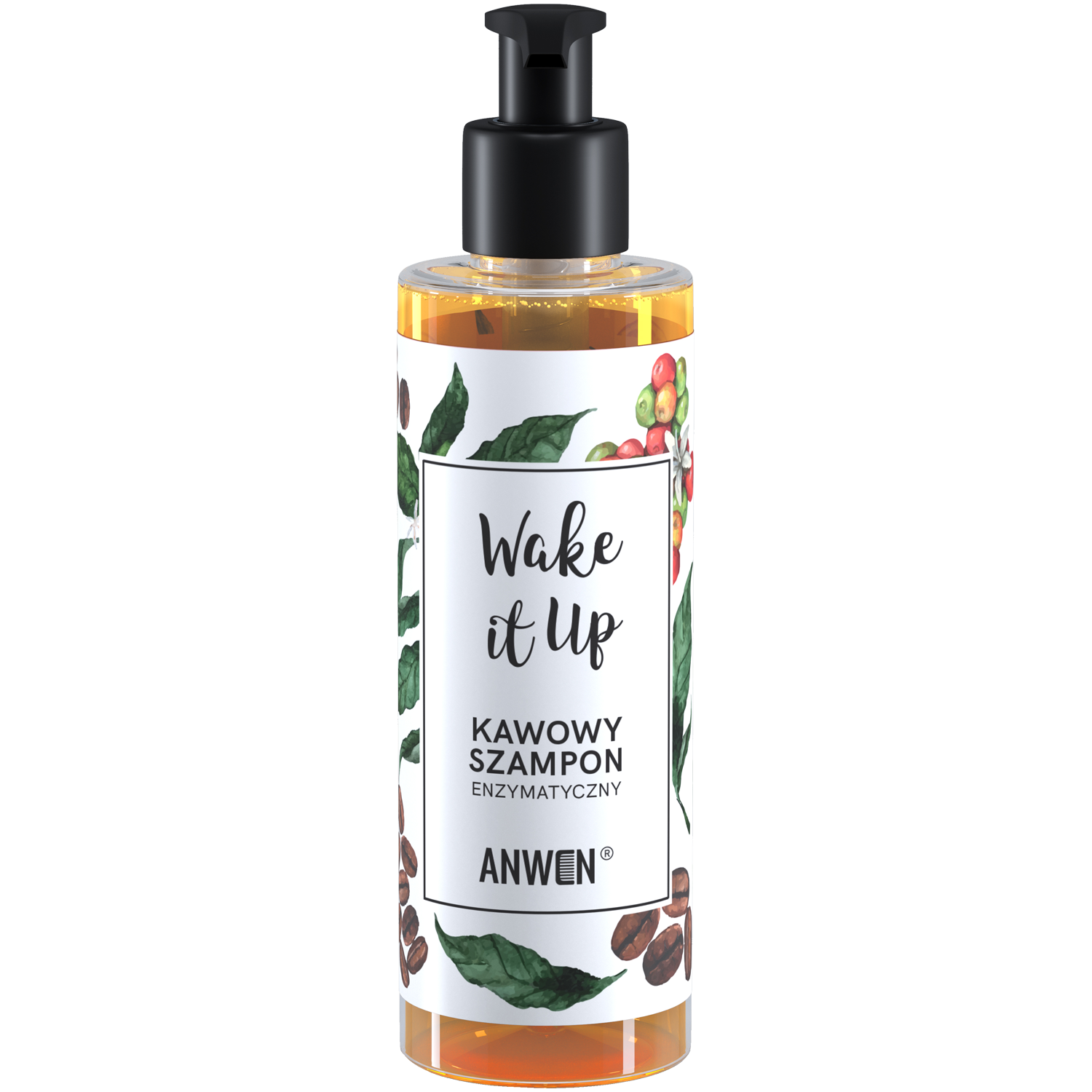 Anwen Wake It Up энзимно-кофейный шампунь для очищения волос, 200 мл