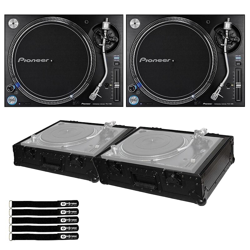 

Пара профессиональных проигрывателей Pioneer DJ PLX-1000 с прямым приводом в черных футлярах Pioneer DJ PLX-1000 Direct Drive Professional Turntables Pair w Black Cases