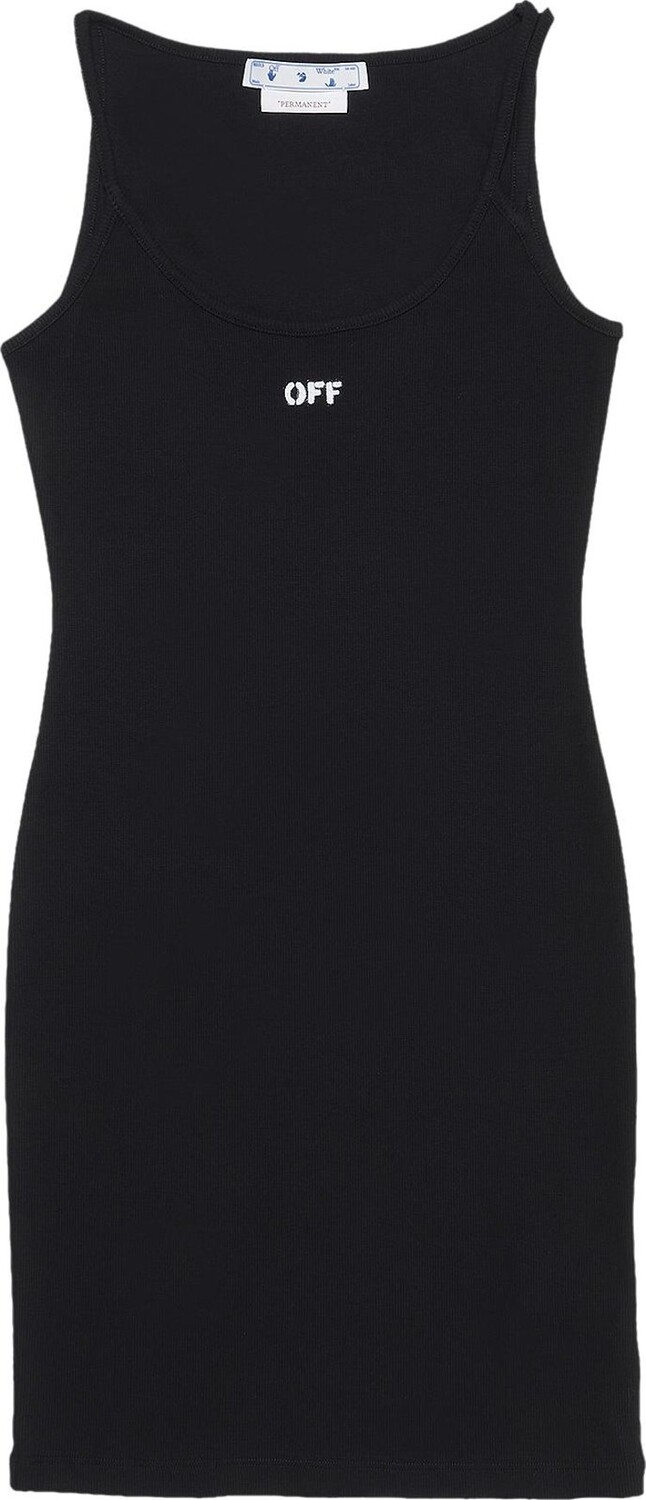 

Платье Off-White Off Stamp Basic Rib Dress 'Black/White', черный