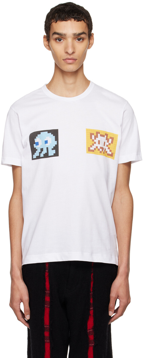 

Белая футболка с рисунком Invader Edition Comme des Garçons Shirt