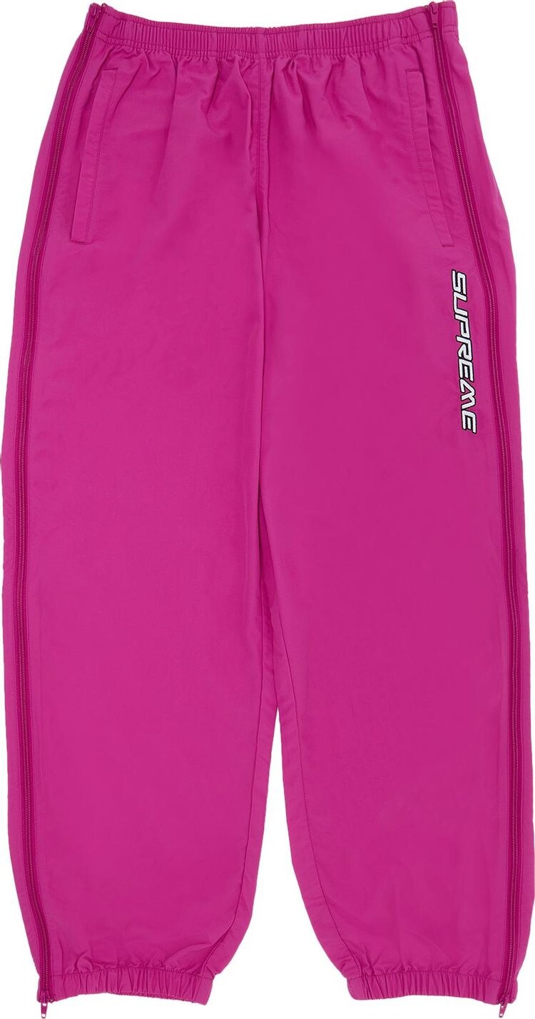 

Брюки Supreme Full Zip Baggy Warm Up Pant 'Fuchsia', розовый