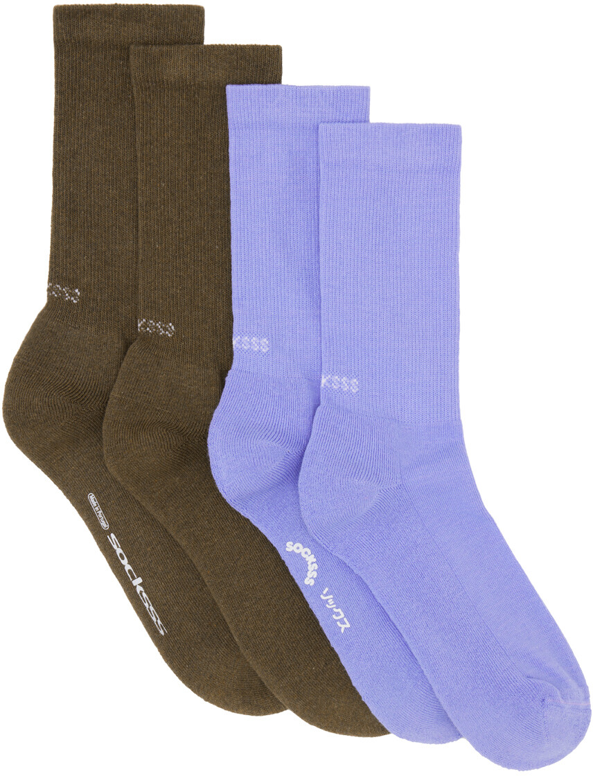 

Набор из двух коричневых и фиолетовых носков SOCKSSS