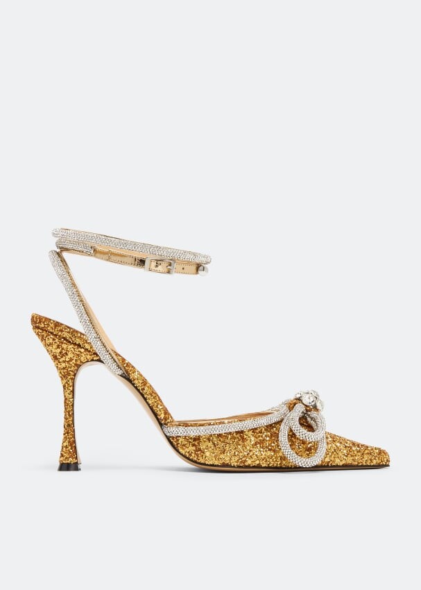

Туфли MACH AND MACH Double bow glitter pumps, золотой