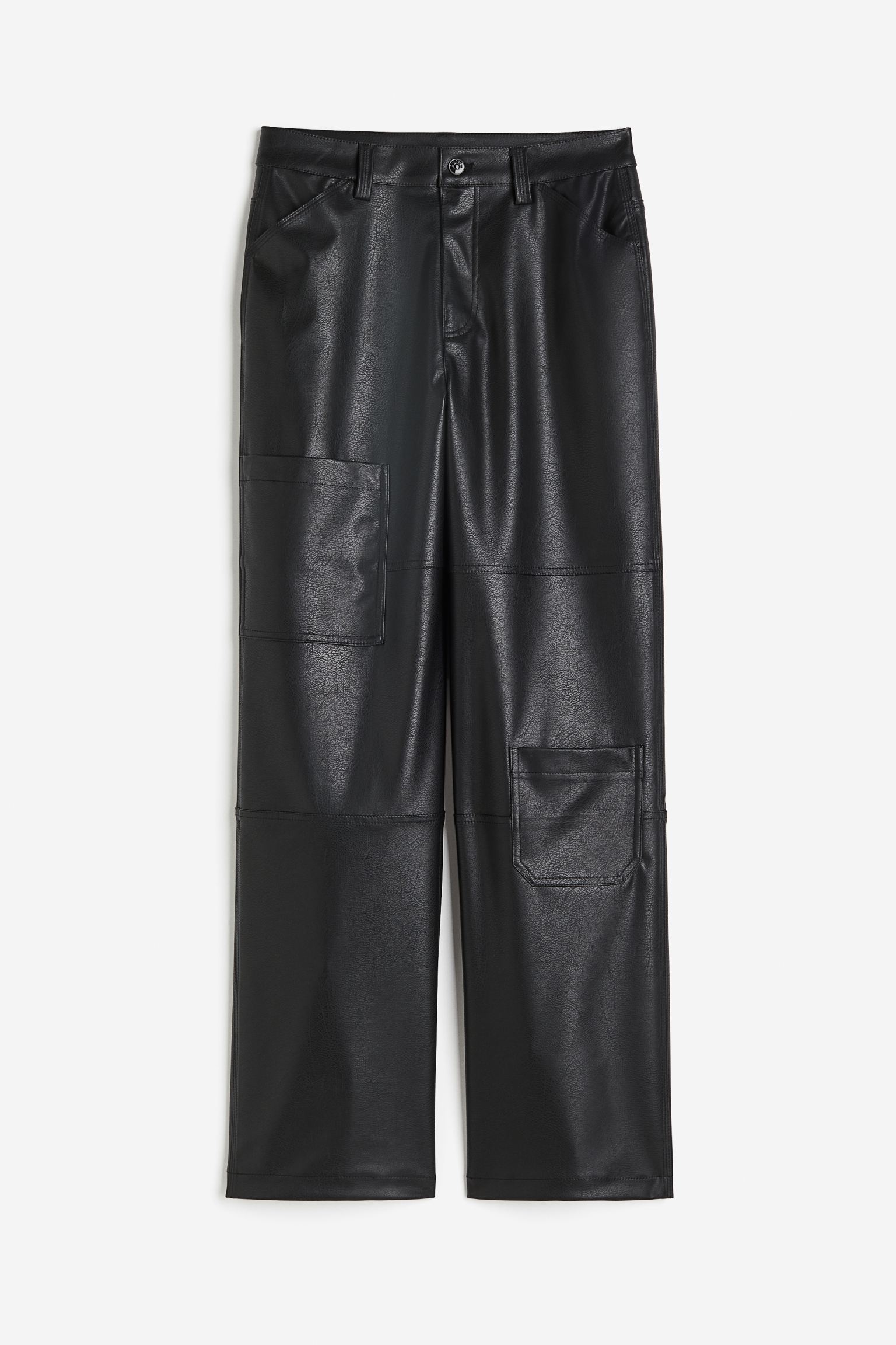 Брюки H&M Denim Cargo, черный женские повседневные брюки армейского зеленого цвета брюки карго на молнии с карманами и высокой талией модные свободные брюки карандаш б
