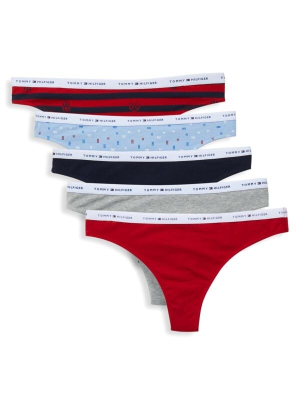 

Набор из 5 стрингов с логотипом Tommy Hilfiger Red blue grey