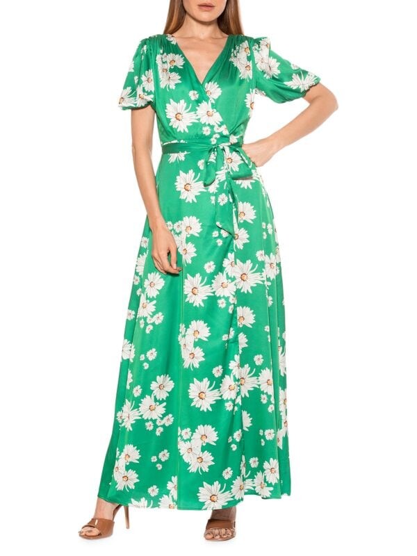 

Платье макси mikayla с запахом Alexia Admor Green daisy