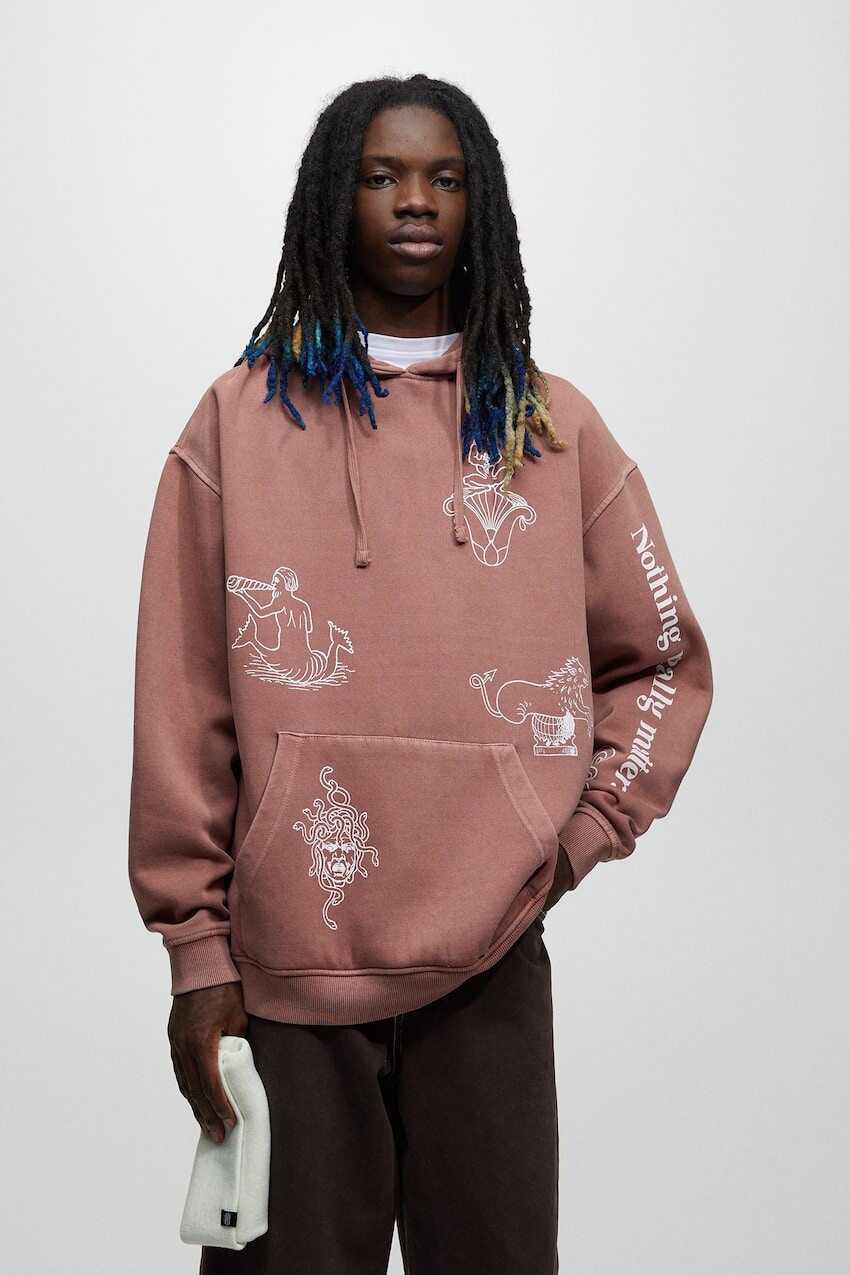 

Толстовка с эффектом потертости Pull&Bear, лиловый