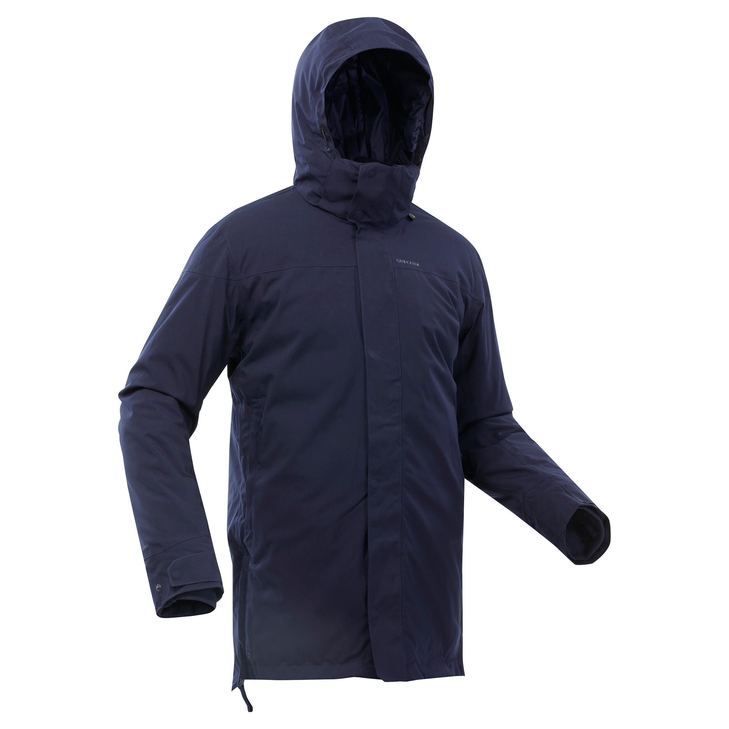 цена Куртка-парка мужская походная водонепроницаемая зимняя теплая до -10 °C Quechua SH500, темно-синий