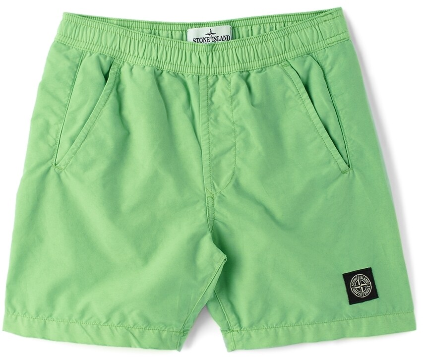 

Детские зеленые плавательные шорты из матового нейлона Stone Island Junior