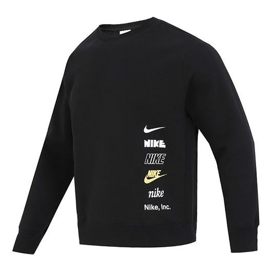 Худи Nike Club Fleece+ Brushed-Back Crew DX0782-010, черный lacoste loose fit brushed fleece