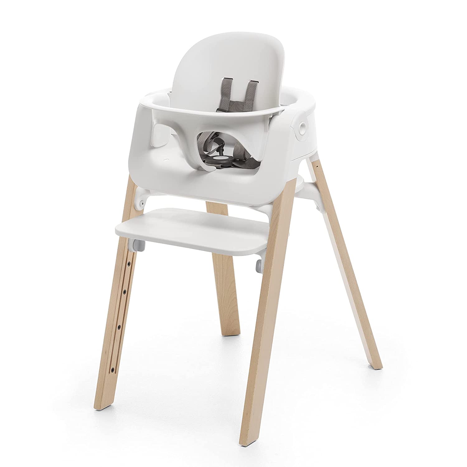 Детский стульчик-трансформер Stokke Steps, натуральный/белый цена и фото