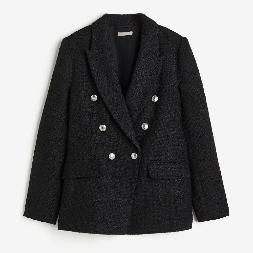 

Пиджак H&M Textured-weave, черный