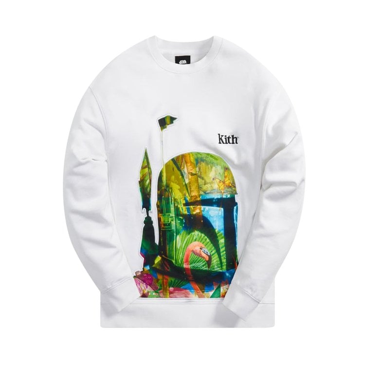 Толстовка Kith For Star Wars Boba Fett Crewneck 'White', белый - фото