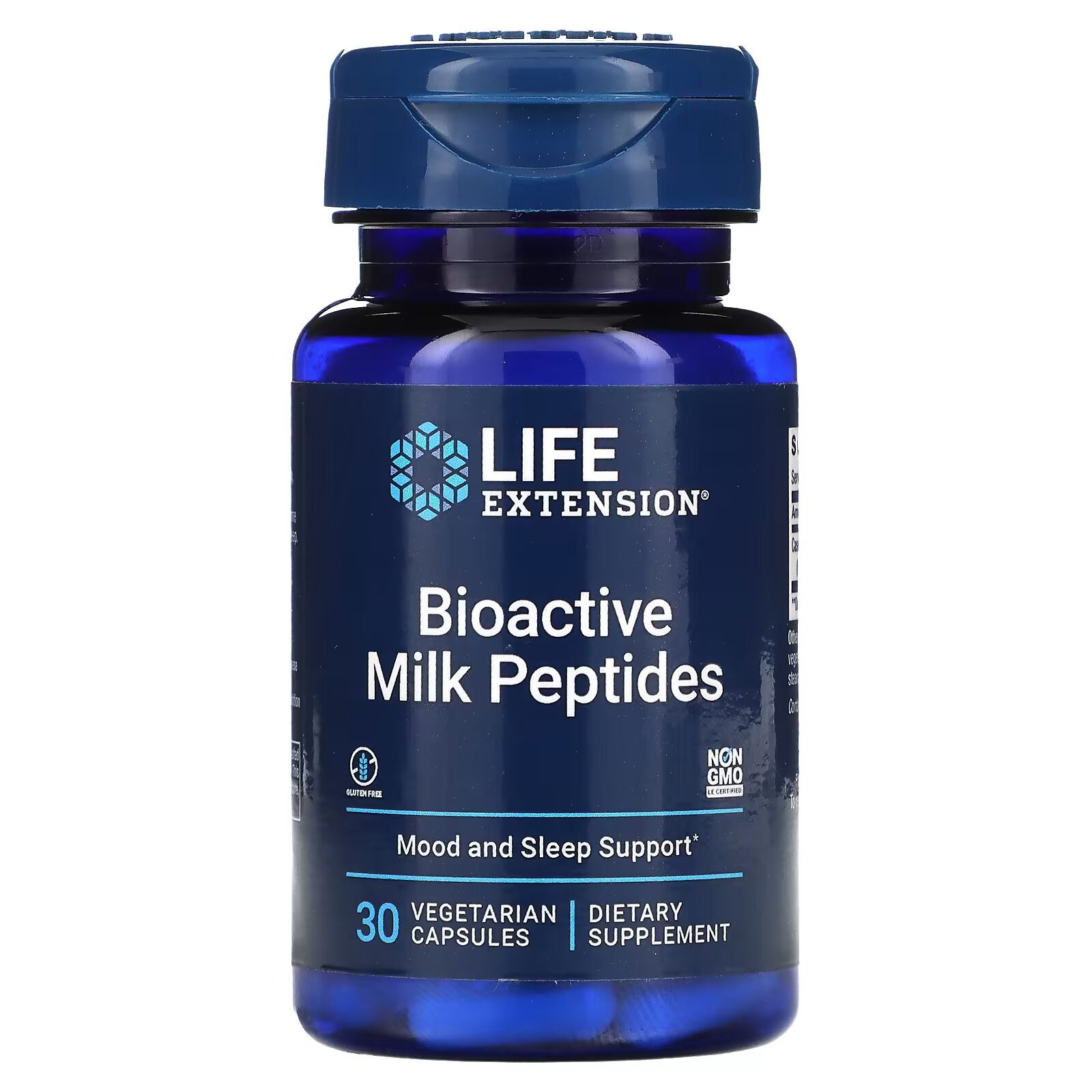 Life Extension, Биоактивные молочные пептиды, 30 вегетарианских капсул life extension биоактивные фолат и витамин b12 90 вегетарианских капсул