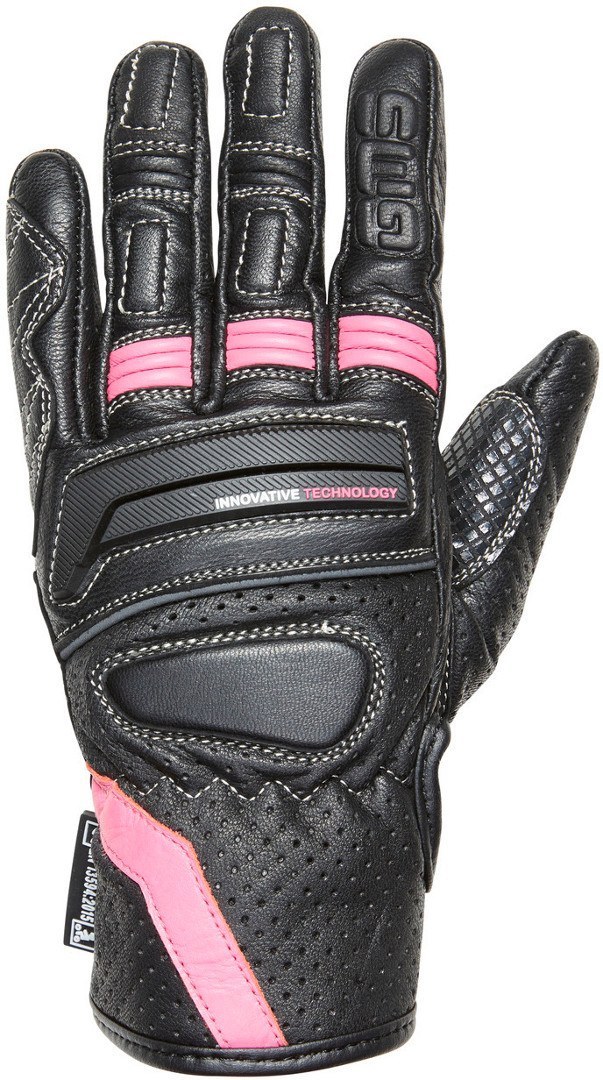 Перчатки женские GMS Navigator мотоциклетные, черный/розовый