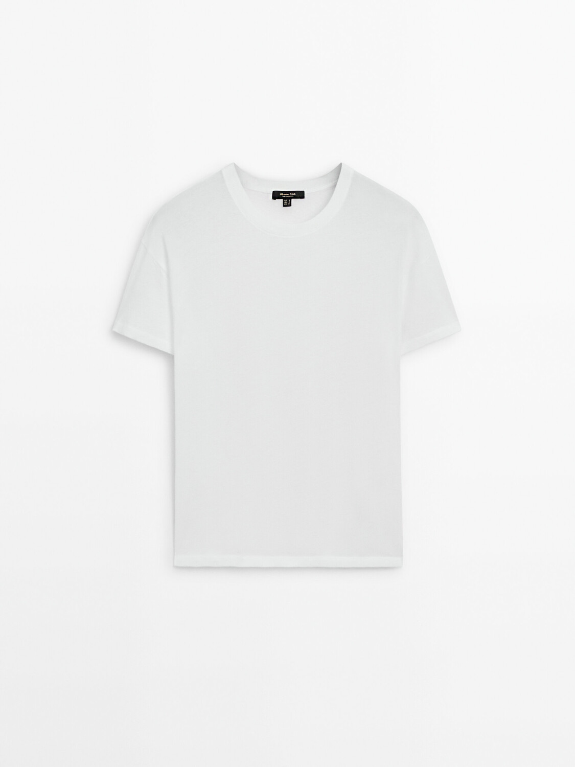 

Хлопковая футболка с короткими рукавами Massimo Dutti, белый