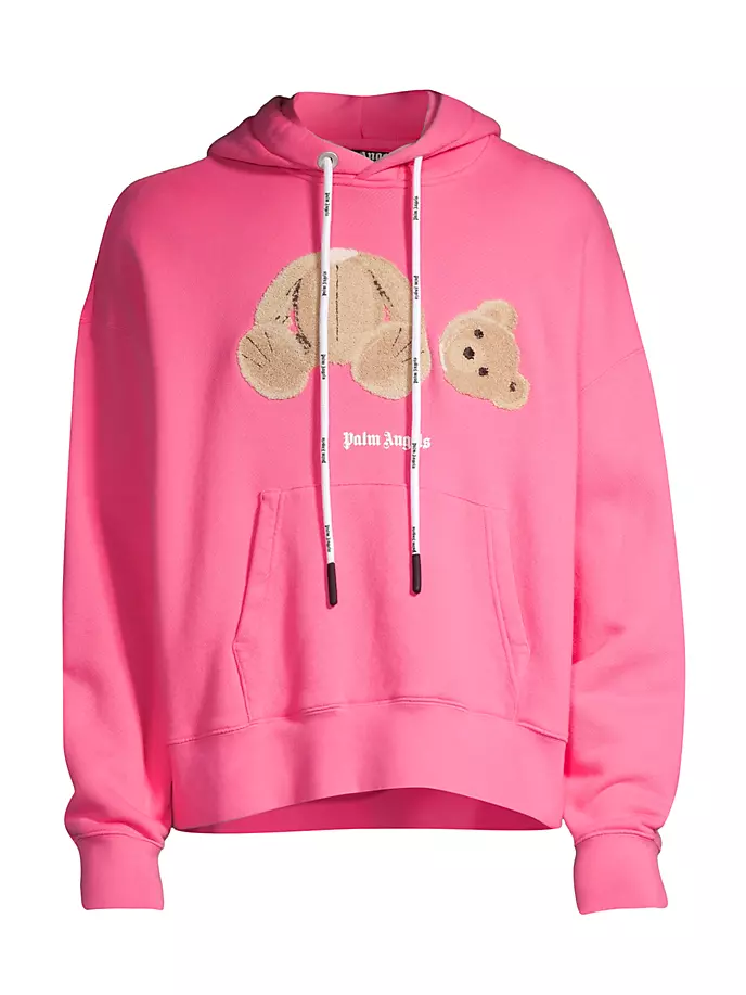 

Толстовка с рисунком медведя Palm Angels, цвет fuchsia brown