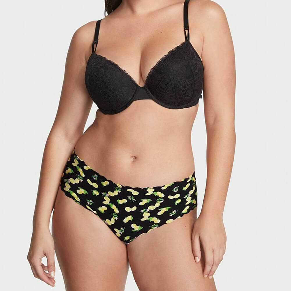 

Трусы Victoria`s Secret No-Show Scallop Hiphugger, чёрный с лимонами