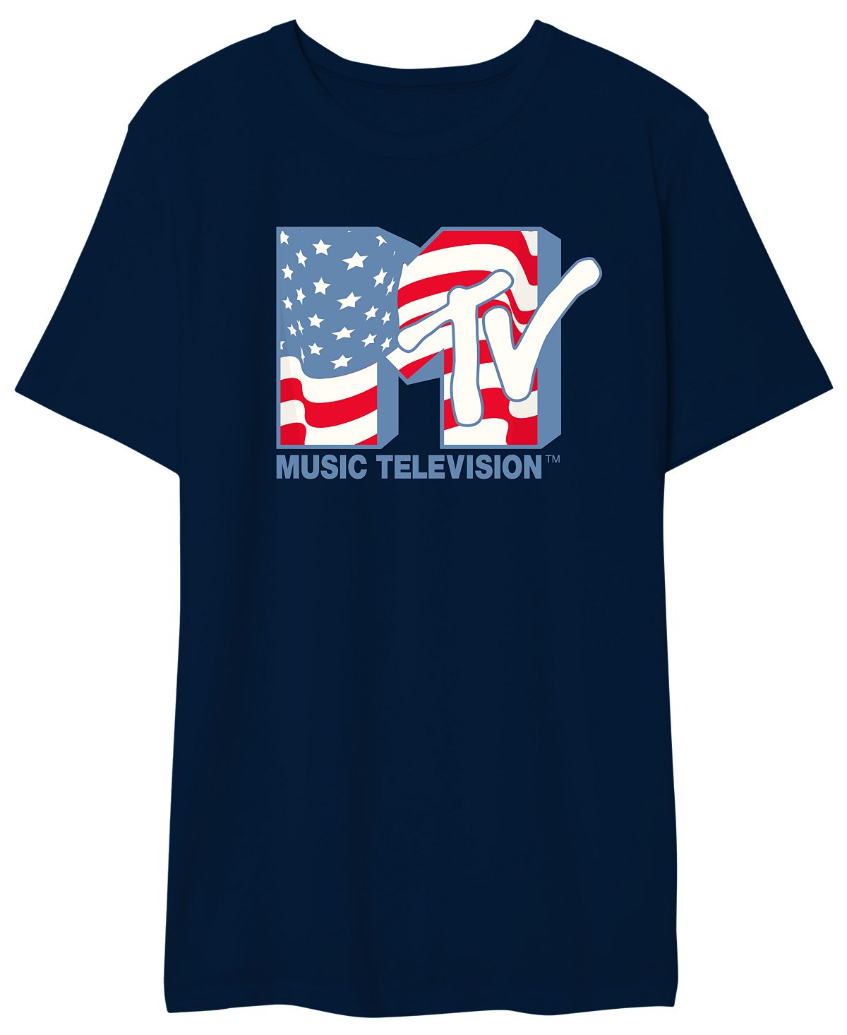 Мужская футболка с американским флагом mtv AIRWAVES, синий мужская футболка корги с флагом россии s белый