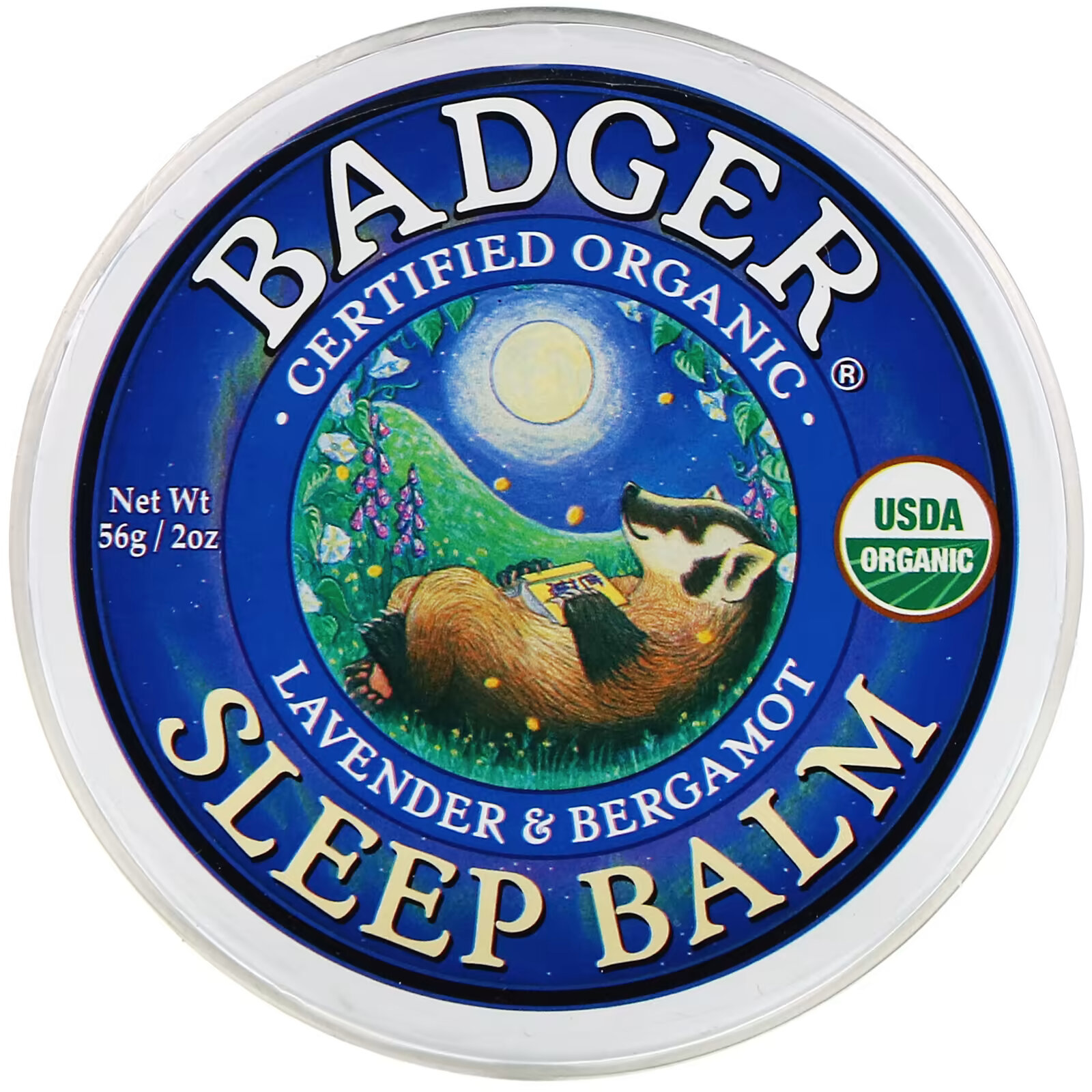 Badger Company, органический бальзам для сна, лаванда и бергамот, 56 г (2 унции) badger company органический бальзам после загара голубая пижма и лаванда 56 г 2 унции