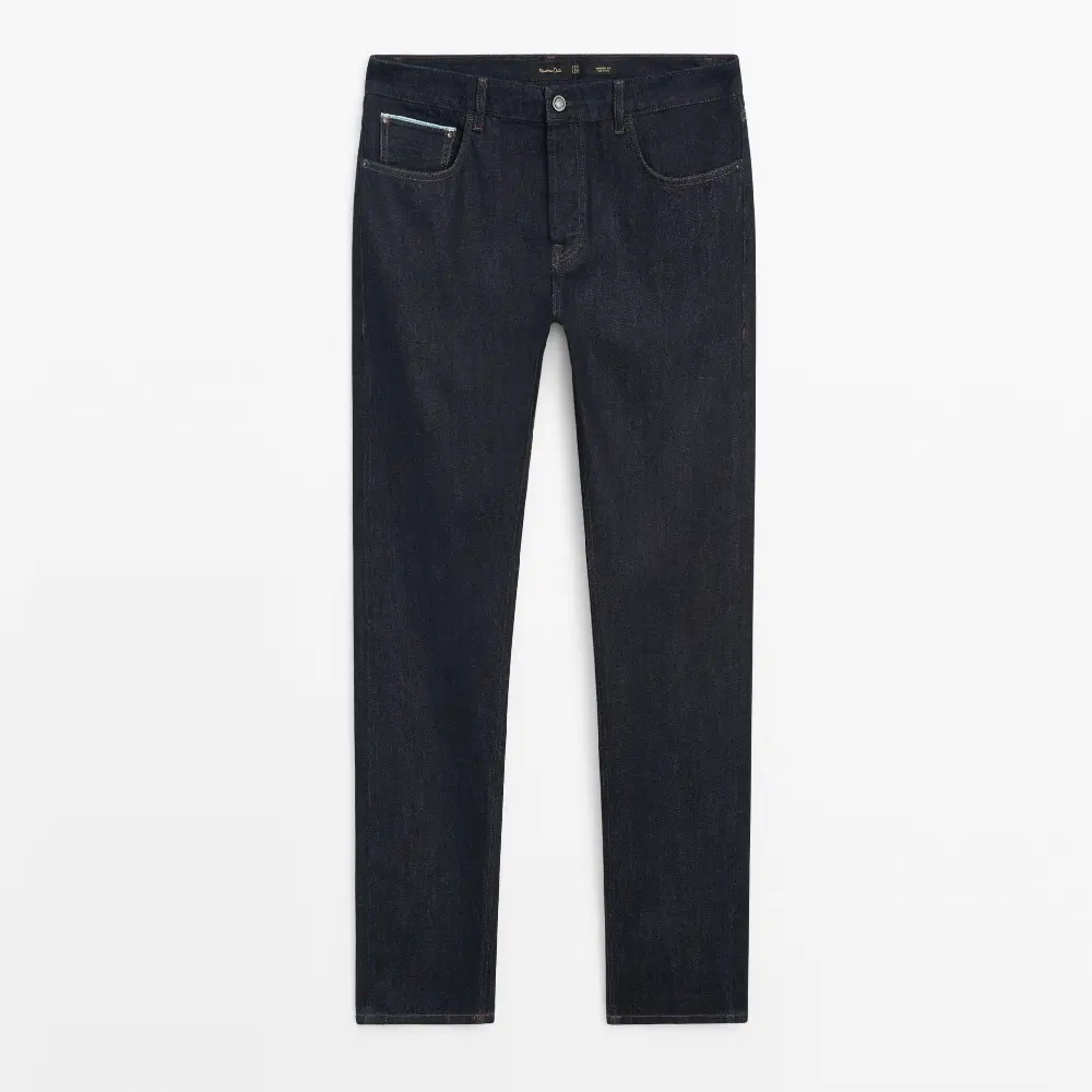 

Джинсы Massimo Dutti Tapered-fit Rinse Wash Selvedge, синий