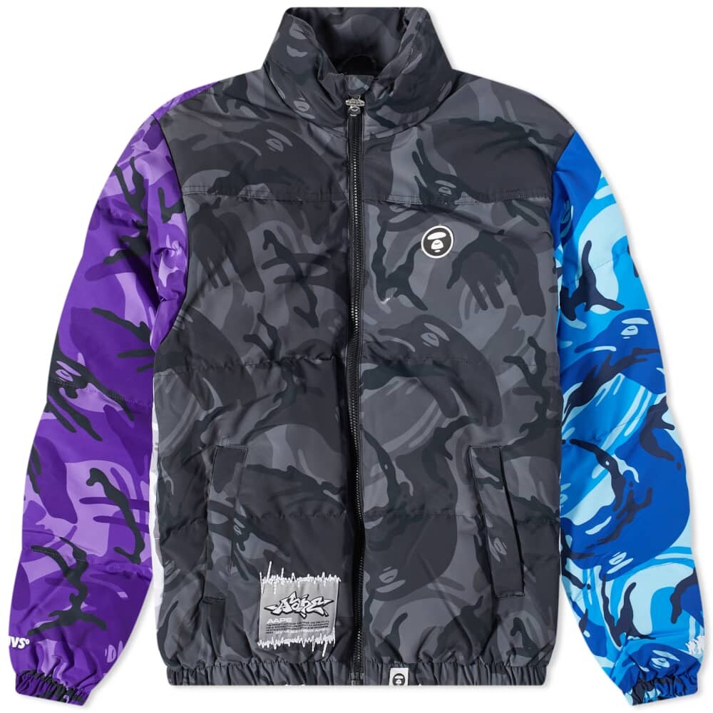 

Пуховик APE со вставками AAPE by A Bathing Ape, Серый