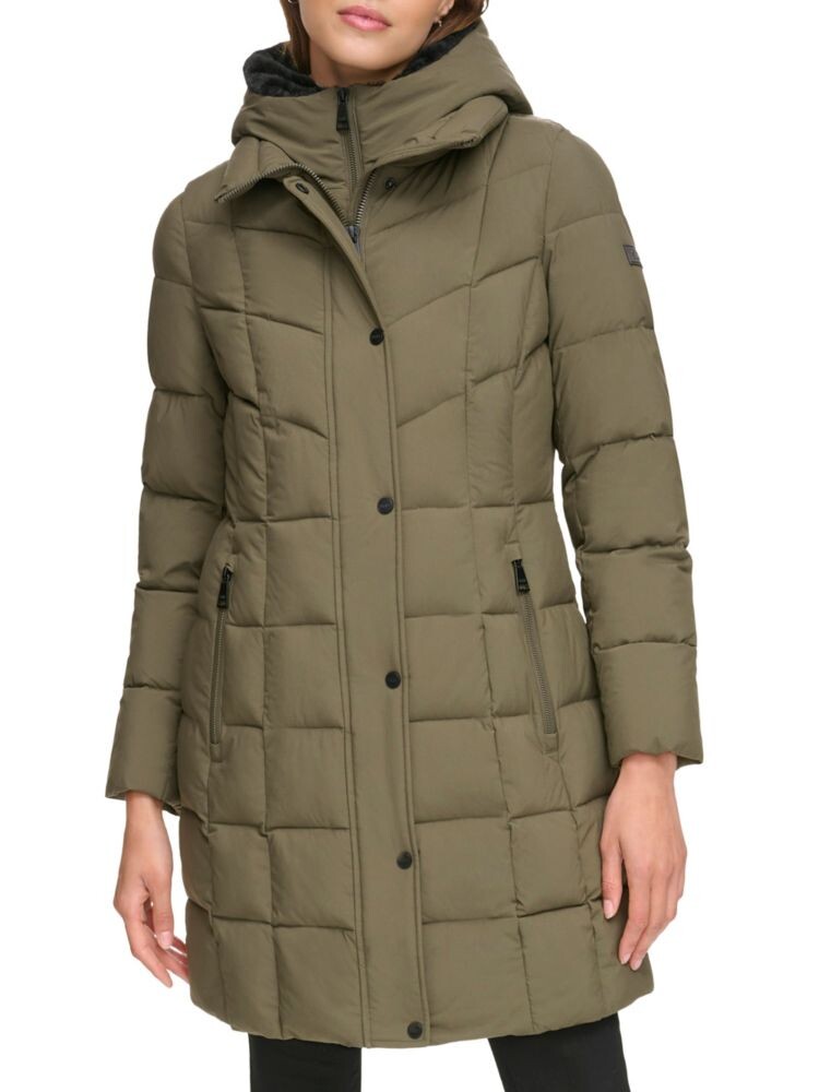 

Длинная куртка-пуховик с нагрудником Dkny, цвет Loden