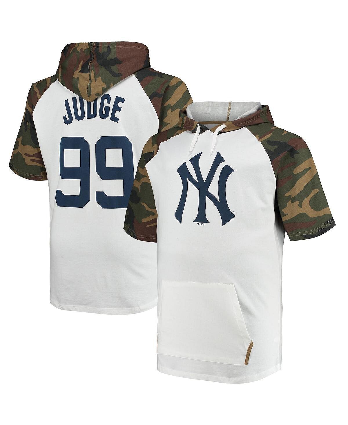 

Мужская футболка с капюшоном с капюшоном aaron judge white and camo new york yankees player big and tall raglan Profile, мульти