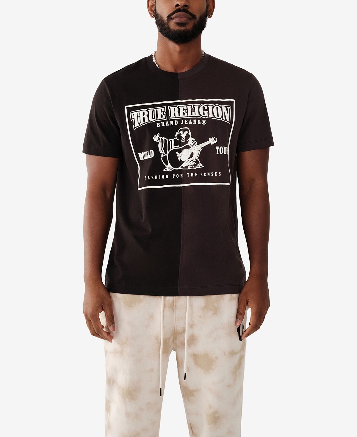 

Мужская футболка srs с короткими рукавами и вставками True Religion, мульти