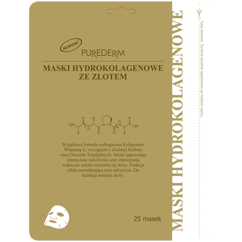 Purederm гидроколлагеновые маски для лица с золотом, 25 шт. – купить из-за  границы через сервис «CDEK.Shopping»