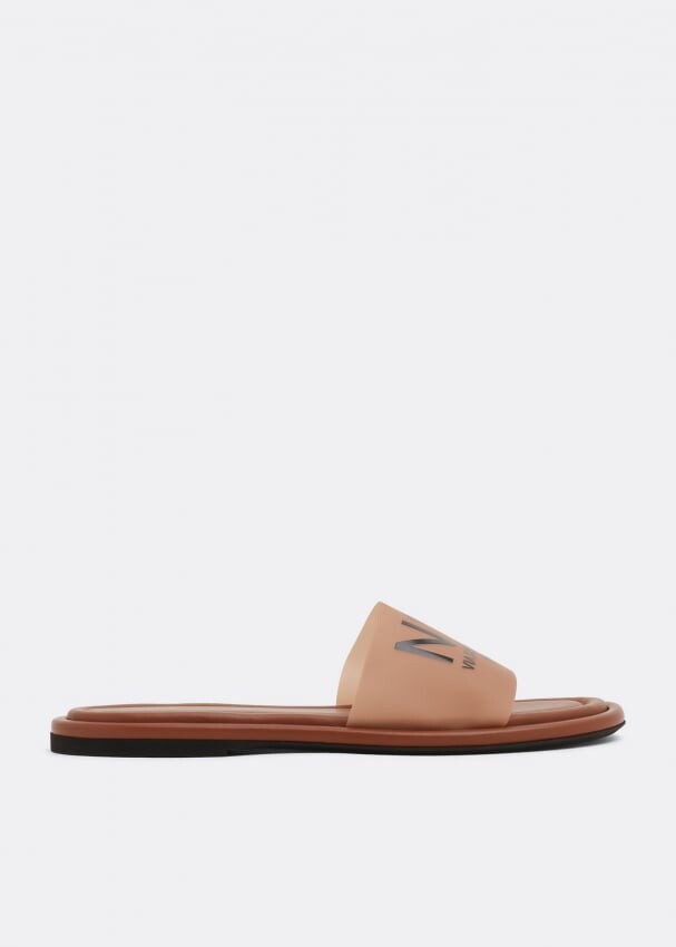

Сандалии NO.21 Logo print slide sandals, коричневый