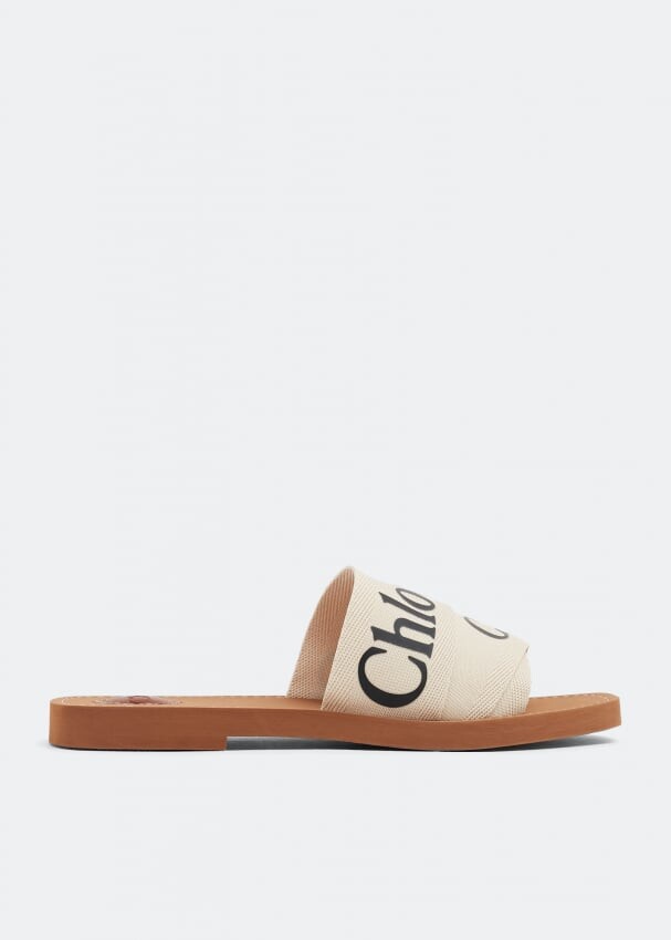 Сандалии CHLOÉ Woody flat sandals, белый