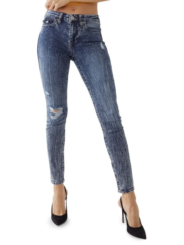 

Джинсы - Cкинни True Religion halle со средней посадкой, голубой