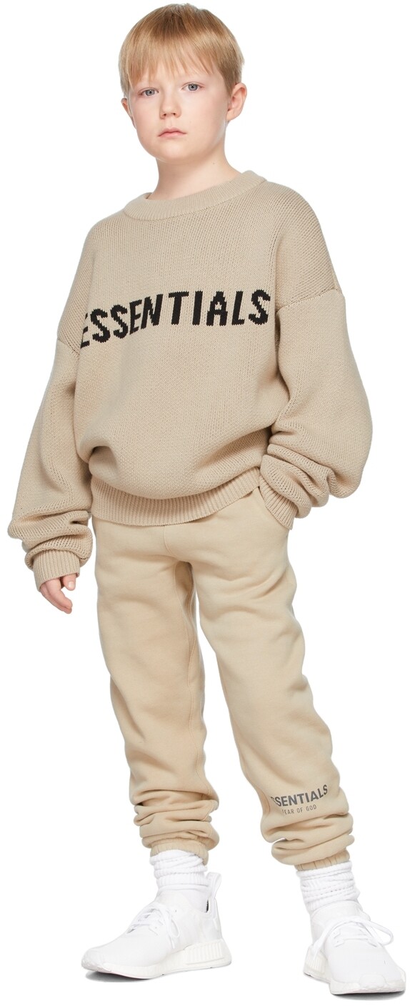 

SSENSE Эксклюзивный Детский Бежевый Пуловер Свитер Essentials