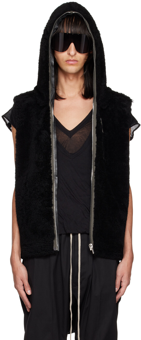 

Черный жилет из овечьей шерсти Rick Owens
