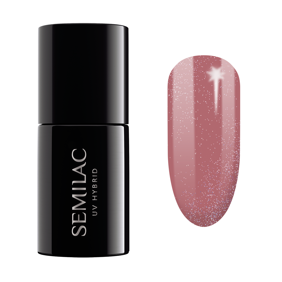 Semilac UV Hybrid Shimmer гибридный лак для ногтей, 321 Shimmer Dust Caramel