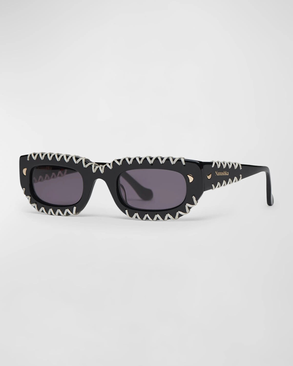 

Прямоугольные солнцезащитные очки Kadee крючком из ацетата Nanushka, цвет Black