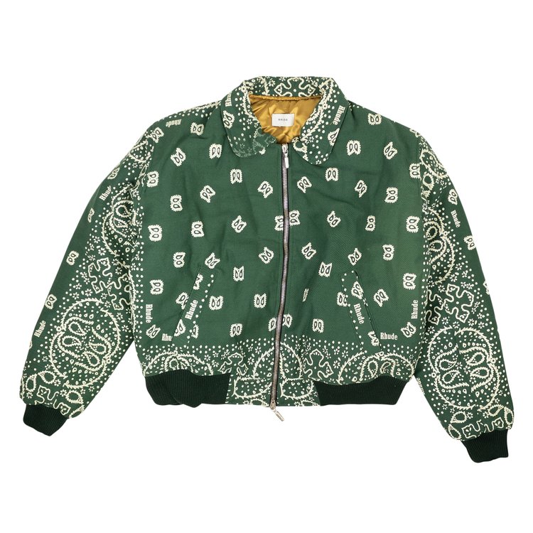 Куртка Rhude Bandana Bomber 'Forest/Cream', зеленый