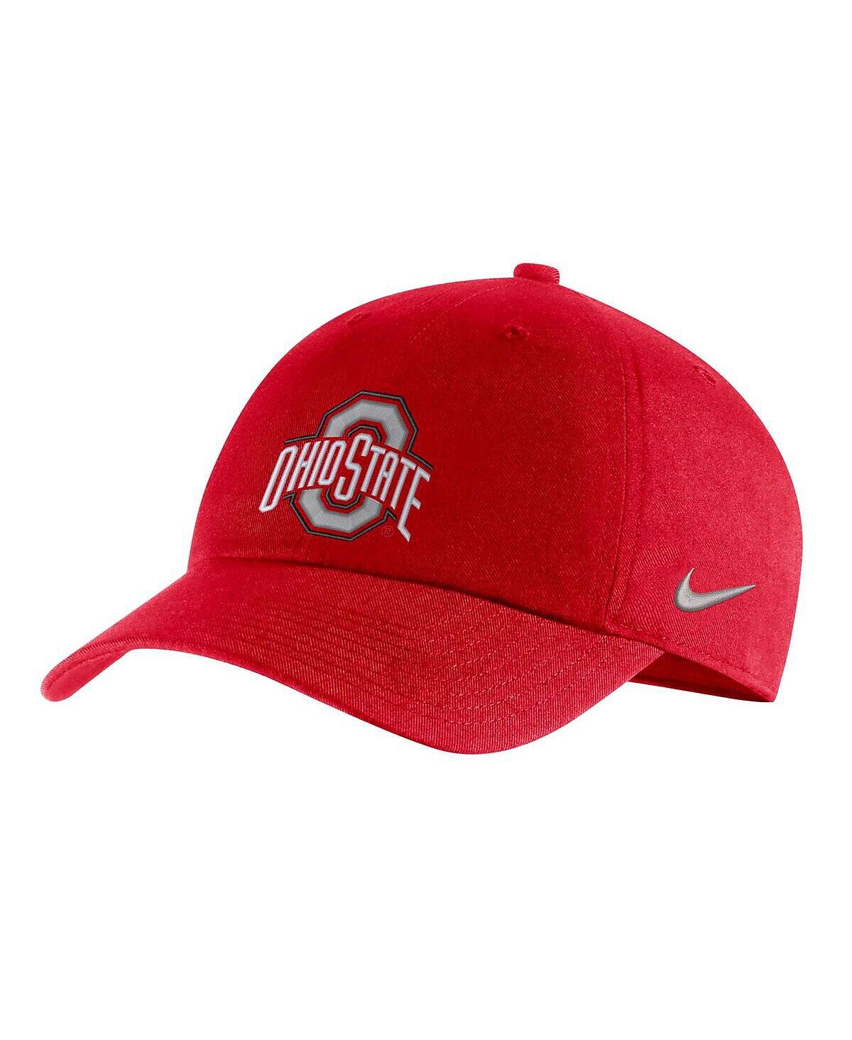 

Мужская красная шляпа с регулируемым логотипом и логотипом Ohio State Buckeyes Heritage86 Nike