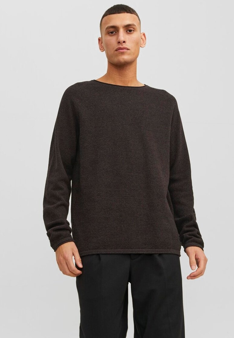 Свитер JJEHILL CREW NECK NOOS Jack & Jones, темно-коричневый свитер jjehill crew neck jack