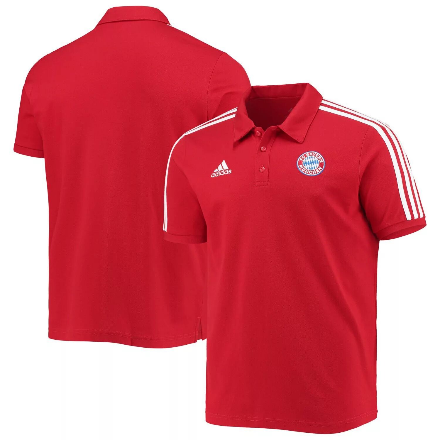

Мужская футболка-поло adidas Red Bayern Мюнхен с 3 полосками Primegreen