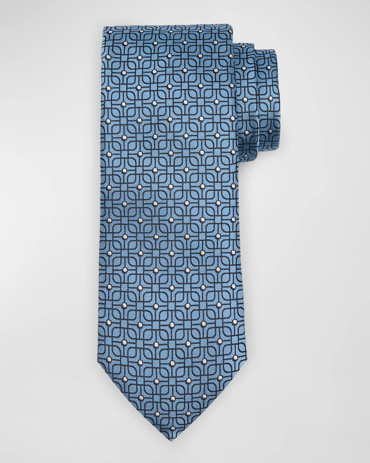 

Мужской квадратный шелковый галстук внахлест Zegna, цвет Br Blu Fan
