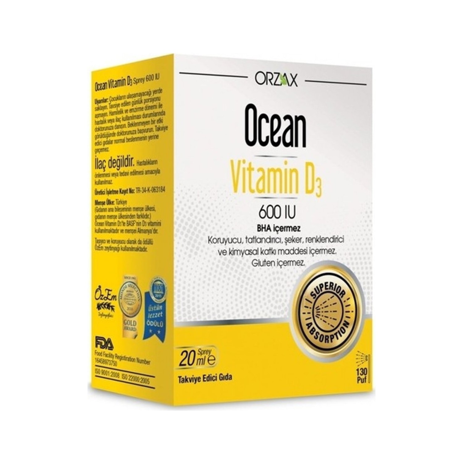 Спрей витамин D3 Ocean 600 МЕ, 20 мл
