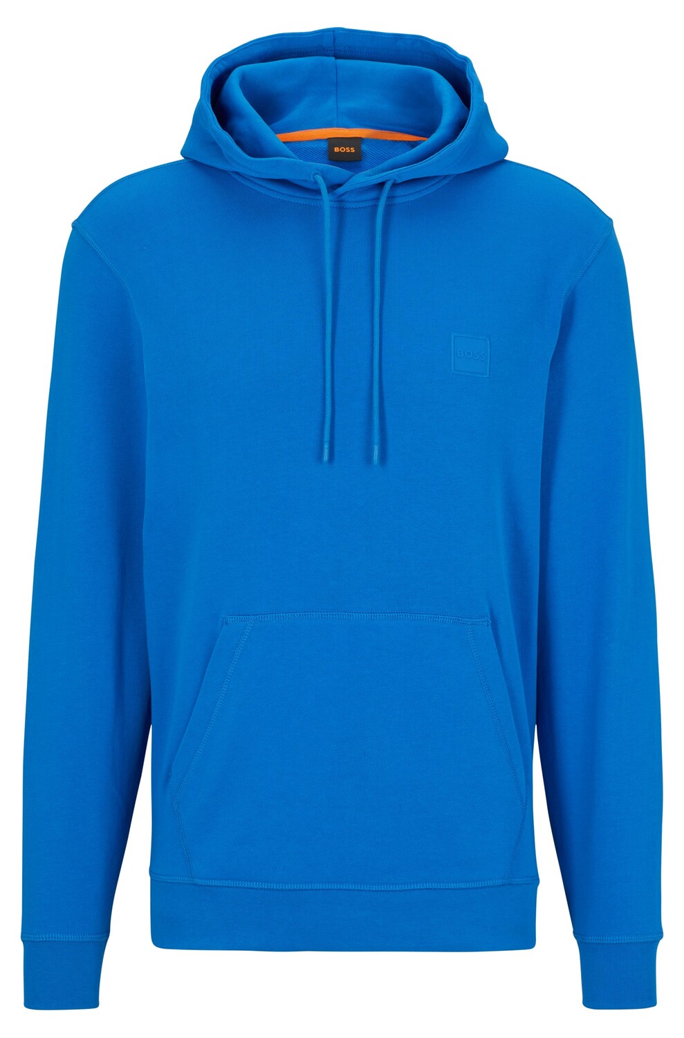 

Толстовка Hugo Boss French-terry-cotton Hooded With Logo Patch, синий