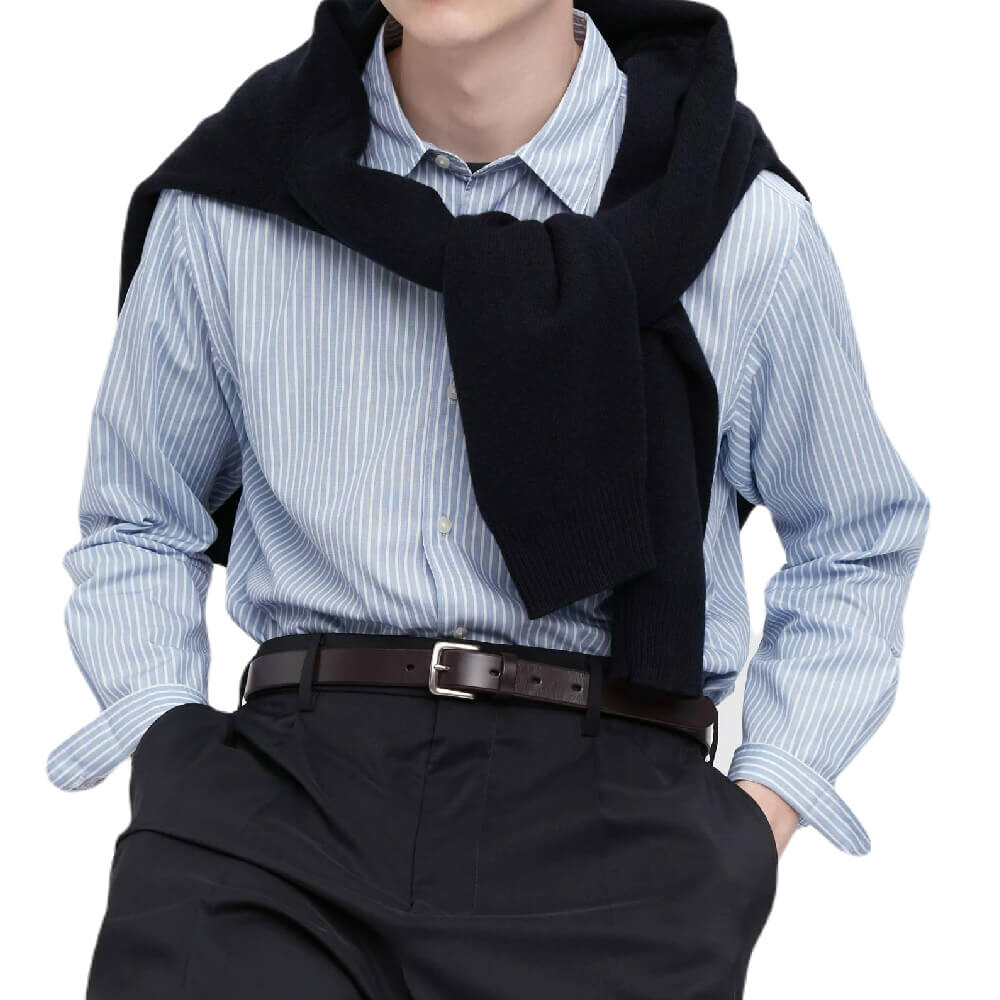 

Ремень Uniqlo Italian Saddle Leather, темно-коричневый