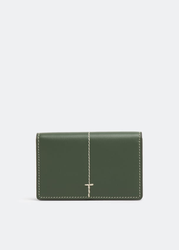 Кошелек TOD'S Leather wallet, зеленый wallet woodland leather