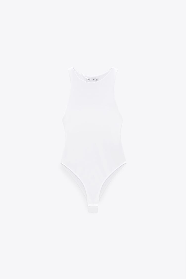 

Боди Zara с горловиной халтер, белый